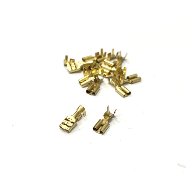 4.8mm Female Brass Spade Terminals (image for) 4.8mm Female Brass Spade Terminals