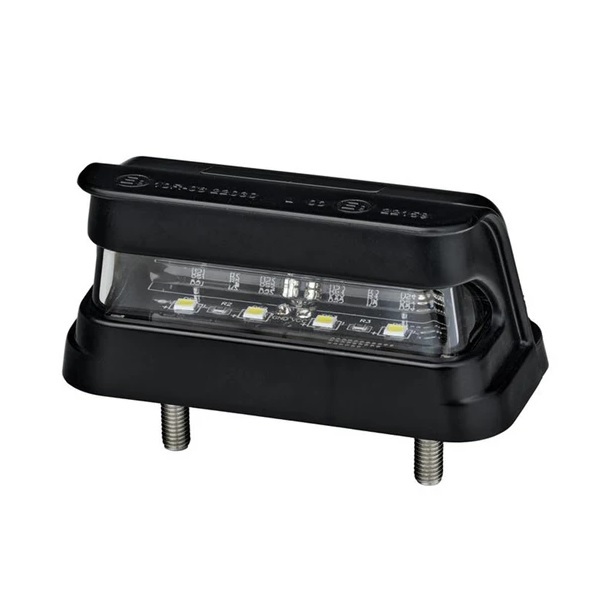 Universal LED Number Plate Lamp - 12/24v Black Plastic (image for) Universal LED Number Plate Lamp - 12/24v Black Plastic