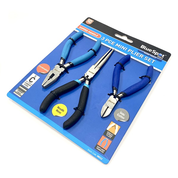 3 Piece Mini Plier Set - Cutting, Needle Nose, Combination (image for) 3 Piece Mini Plier Set - Cutting, Needle Nose, Combination