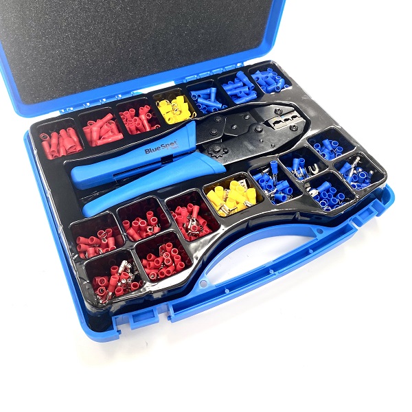 Pre-Insulated Crimp Terminal Assortment Kit With Ratchet Crimping Tool - 552 Pieces (image for) Pre-Insulated Crimp Terminal Assortment Kit With Ratchet Crimping Tool - 552 Pieces