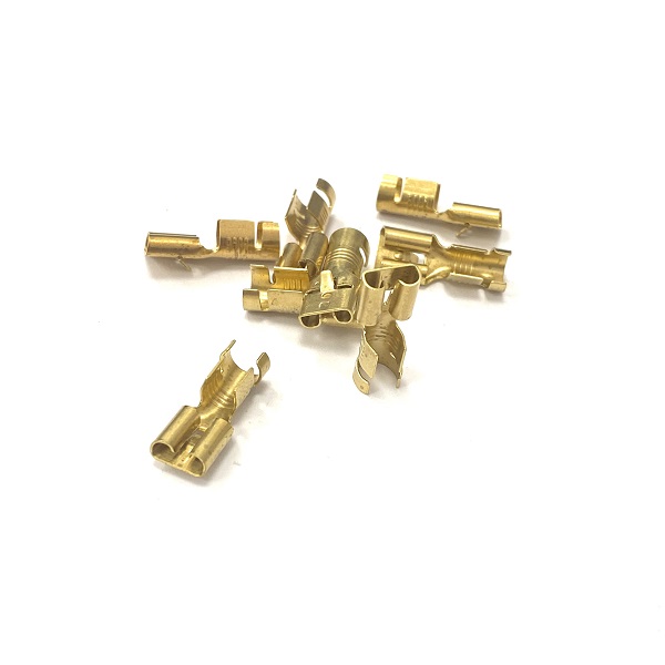 6.3mm Brass Female Lucar Spade Terminals With Locking Tag - 2.5-6.0mm² Cable (image for) 6.3mm Brass Female Lucar Spade Terminals With Locking Tag - 2.5-6.0mm² Cable