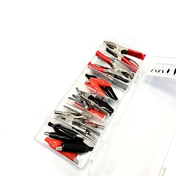 28 Piece Plated Steel Crocodile Clip Assortment Box (image for) 28 Piece Plated Steel Crocodile Clip Assortment Box
