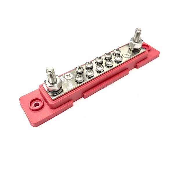 10 Point Red 150A Power Distribution Bus Bar (image for) 10 Point Red 150A Power Distribution Bus Bar