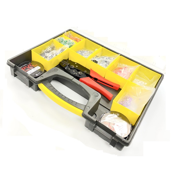 Cord End Ferrule Terminal Assortment Kit & Crimping Tool - 1800 Pieces (image for) Cord End Ferrule Terminal Assortment Kit & Crimping Tool - 1800 Pieces