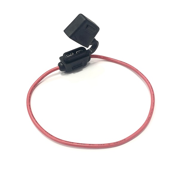 Inline Blade Fuse Holder & Waterproof Cover 1mm² Red Cable (image for) Inline Blade Fuse Holder & Waterproof Cover 1mm² Red Cable