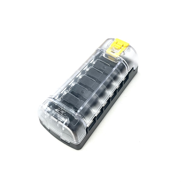 6 Way Standard Blade Fuse Holder With Clip On Lid (image for) 6 Way Standard Blade Fuse Holder With Clip On Lid