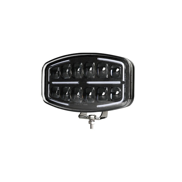 Oval LED Driving Lamp With White & Amber Marker Lights (image for) Oval LED Driving Lamp With White & Amber Marker Lights