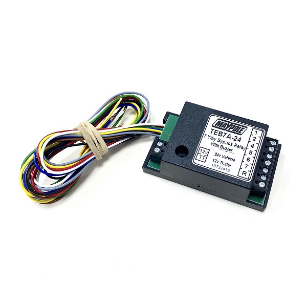 7 Way Towing Bypass Relay - 24v Vehicle to 12v Trailer (image for) 7 Way Towing Bypass Relay - 24v Vehicle to 12v Trailer