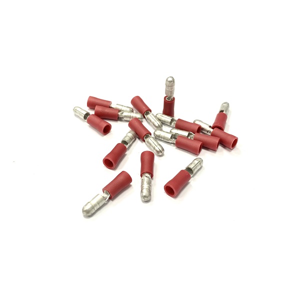 Red Pre Insulated Male Bullet Terminals - 4.0mm (image for) Red Pre Insulated Male Bullet Terminals - 4.0mm