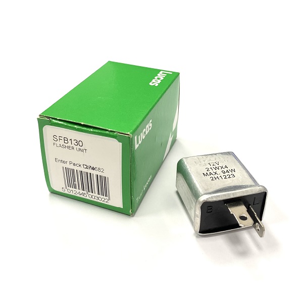 Lucas 12v 2 Pin Flasher Unit - Metal Can Indicator Relay 94W (image for) Lucas 12v 2 Pin Flasher Unit - Metal Can Indicator Relay 94W
