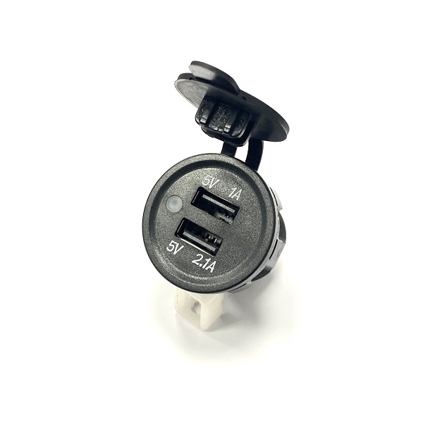 12v/24v Dual USB Charging Socket 3.1A - Panel Mount (image for) 12v/24v Dual USB Charging Socket 3.1A - Panel Mount
